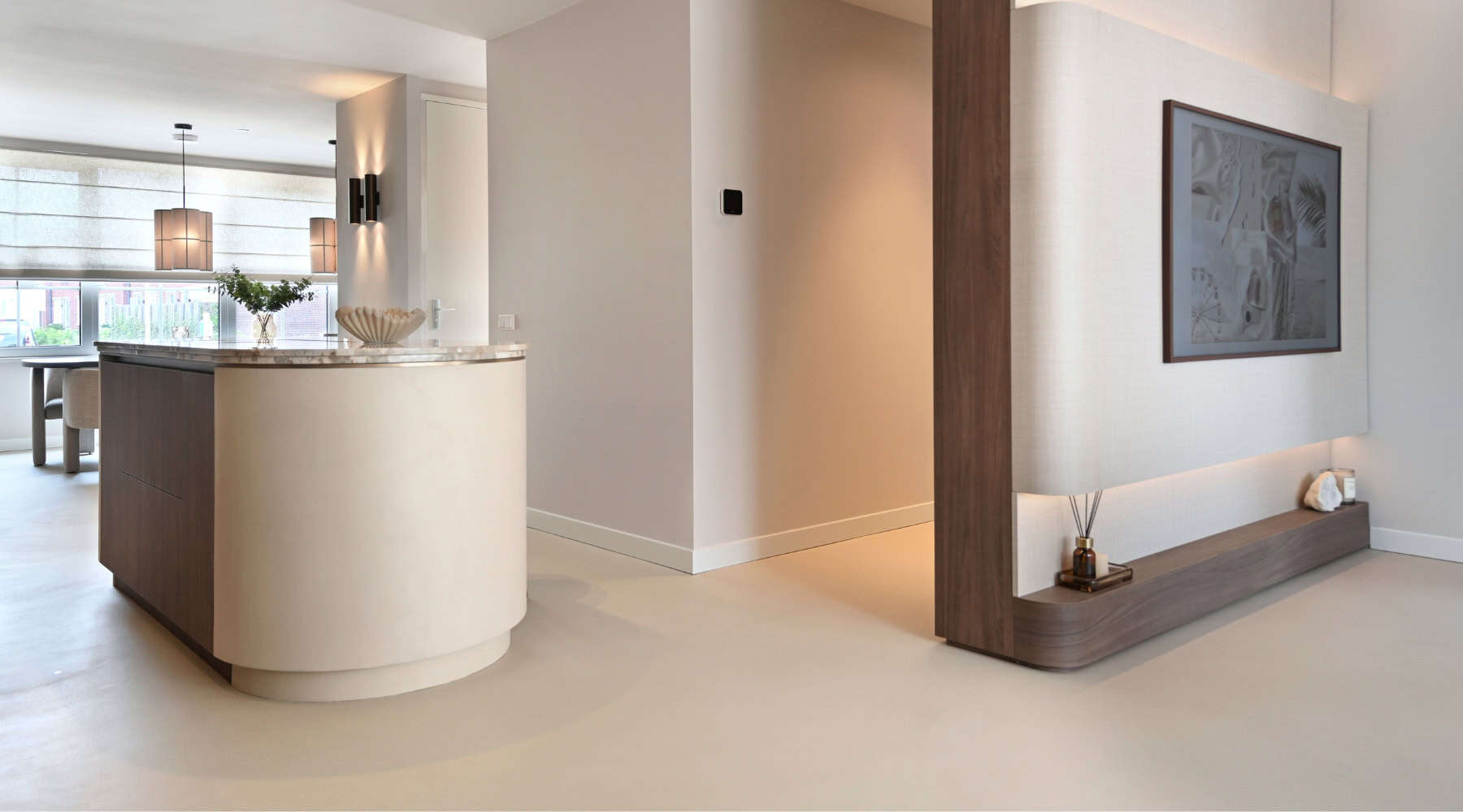 sand colored microcement floor
